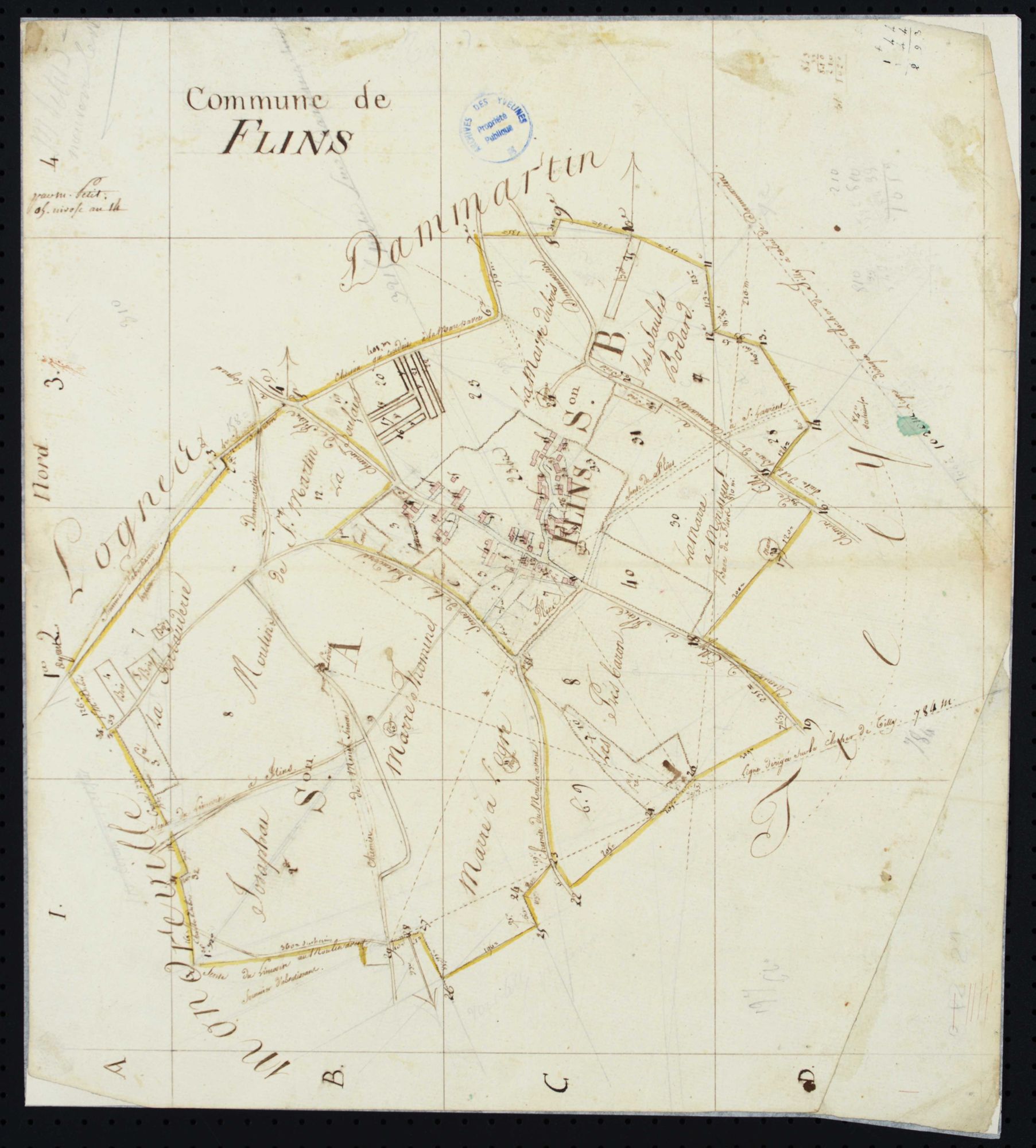 Flins-Neuve-Église - Plan géométrique