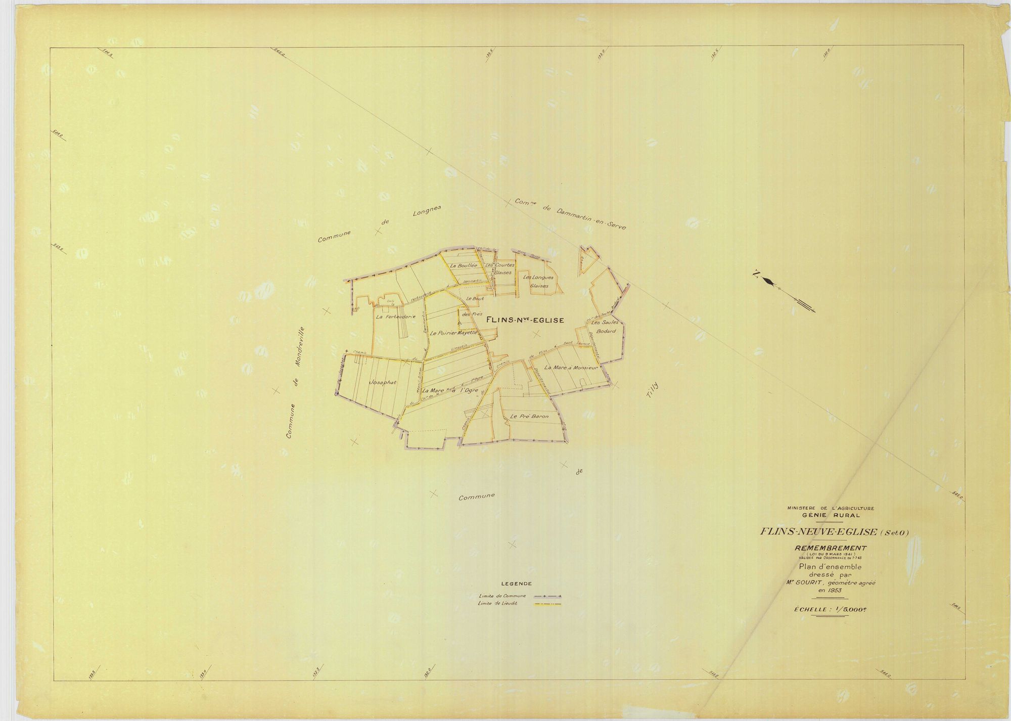 Flins-Neuve-Église - Plans du cadastre remembré
