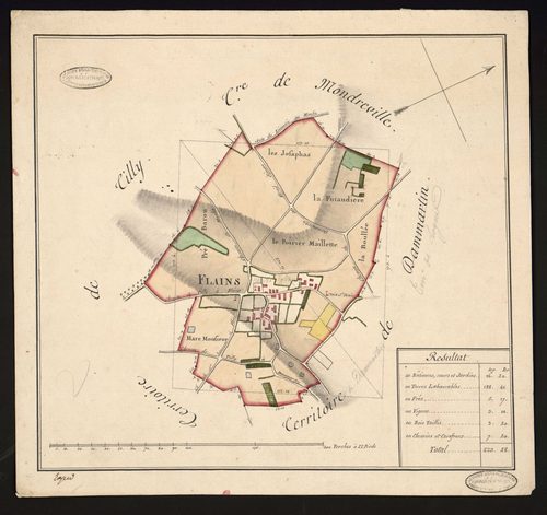 Flins-Neuve-Église - Plan d'intendance de la paroisse de Flins-Neuve-Eglise