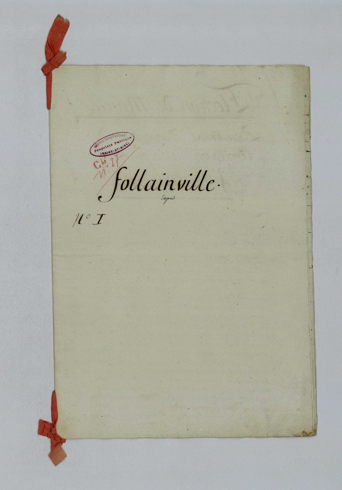 Follainville-Dennemont - Procès-verbal d'arpentage du territoire de la paroisse de Follainville-Dennemont