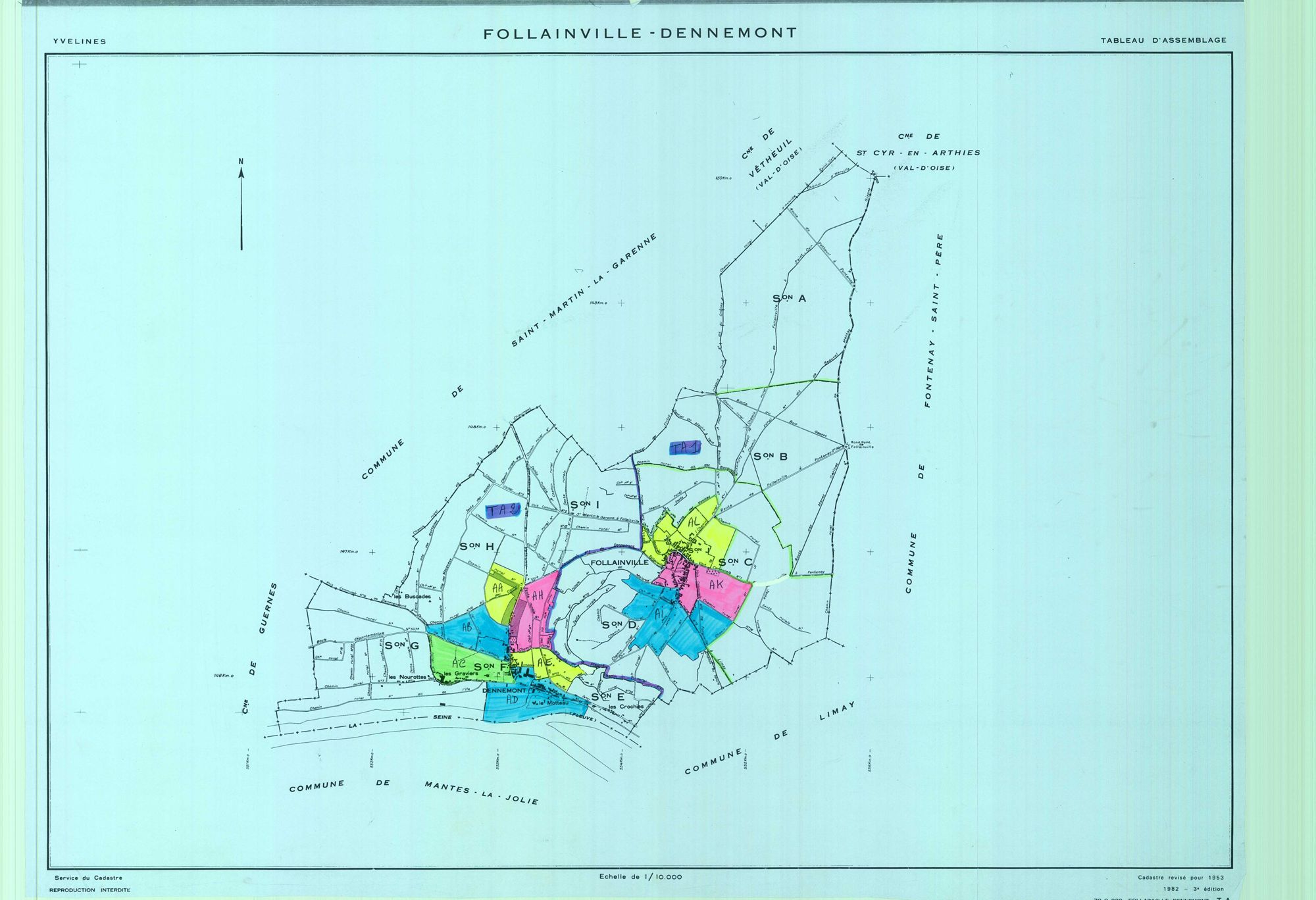 Follainville-Dennemont - Plans du cadastre rénové