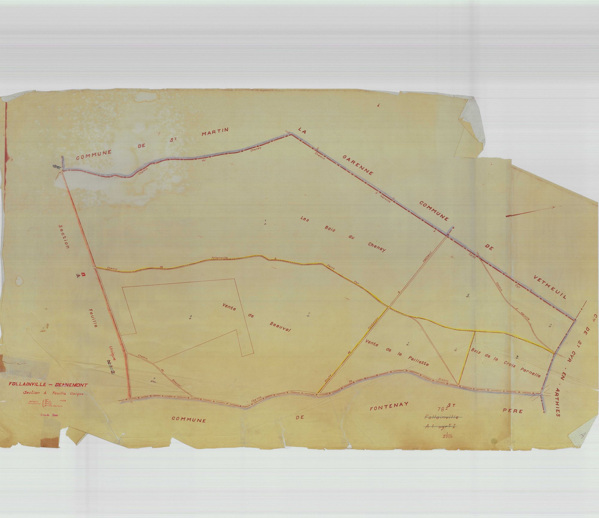 Follainville-Dennemont - Plans du cadastre remembré