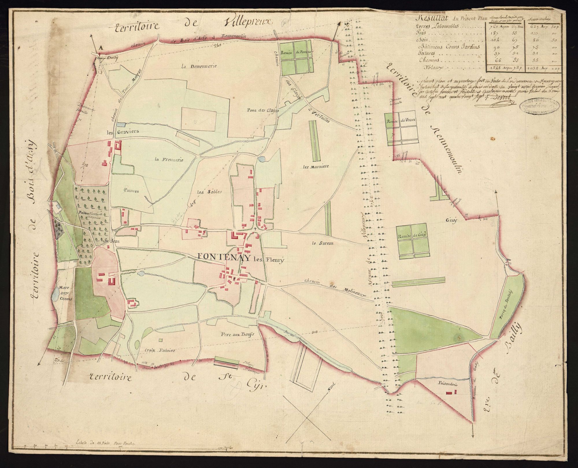 Fontenay-le-Fleury - Plan d'intendance de la paroisse de Fontenay-le-Fleury
