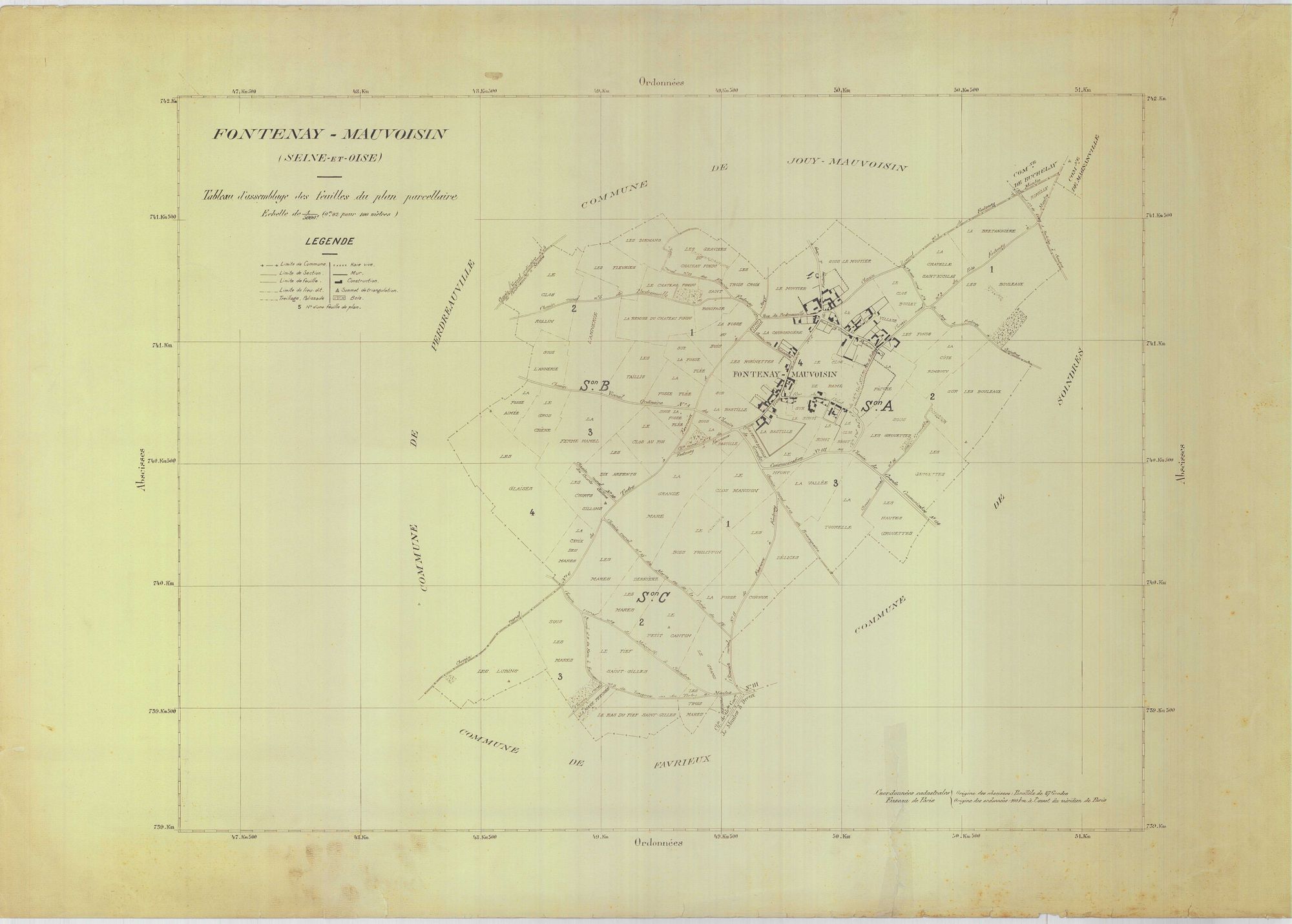 Fontenay-Mauvoisin - Plans du cadastre rénové