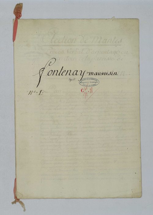 Fontenay-Mauvoisin - Procès-verbal d'arpentage du territoire de la paroisse de Fontenay-Mauvoisin
