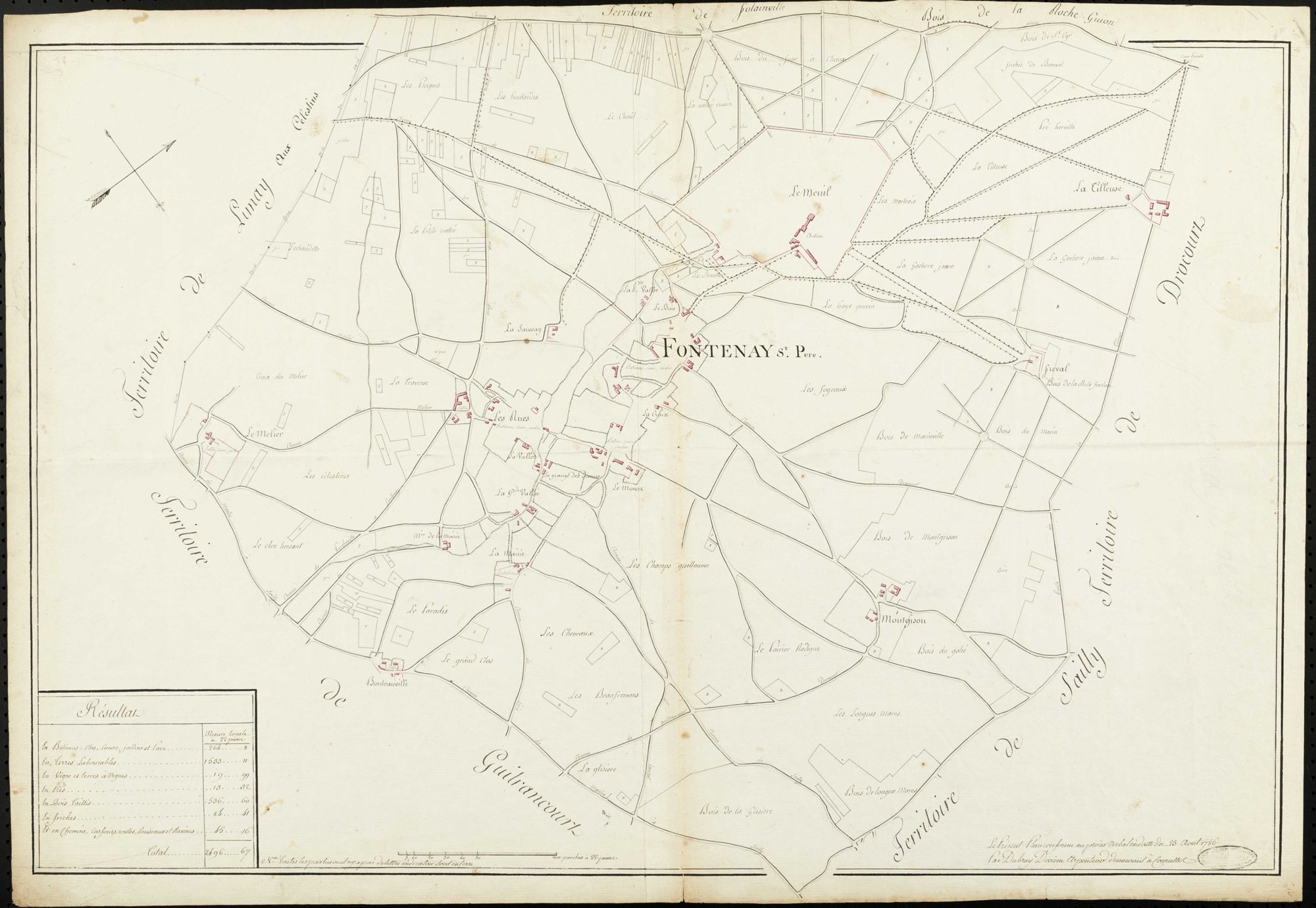 Fontenay-Saint-Père - Plan d'intendance de la paroisse de Fontenay-Saint-Père