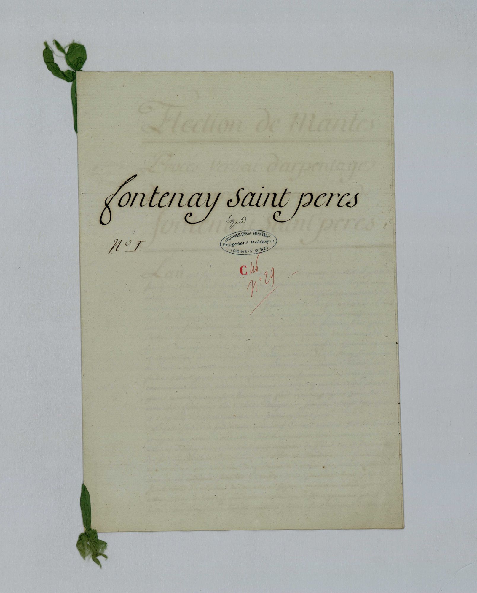 Fontenay-Saint-Père - Procès-verbal d'arpentage du territoire de la paroisse de Fontenay-Saint-Père