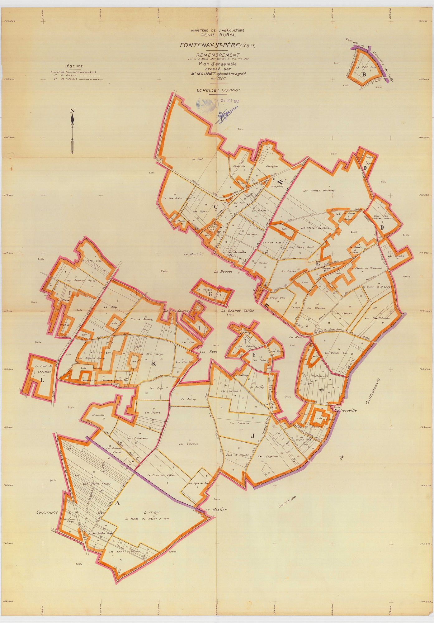 Fontenay-Saint-Père - Plans du cadastre remembré