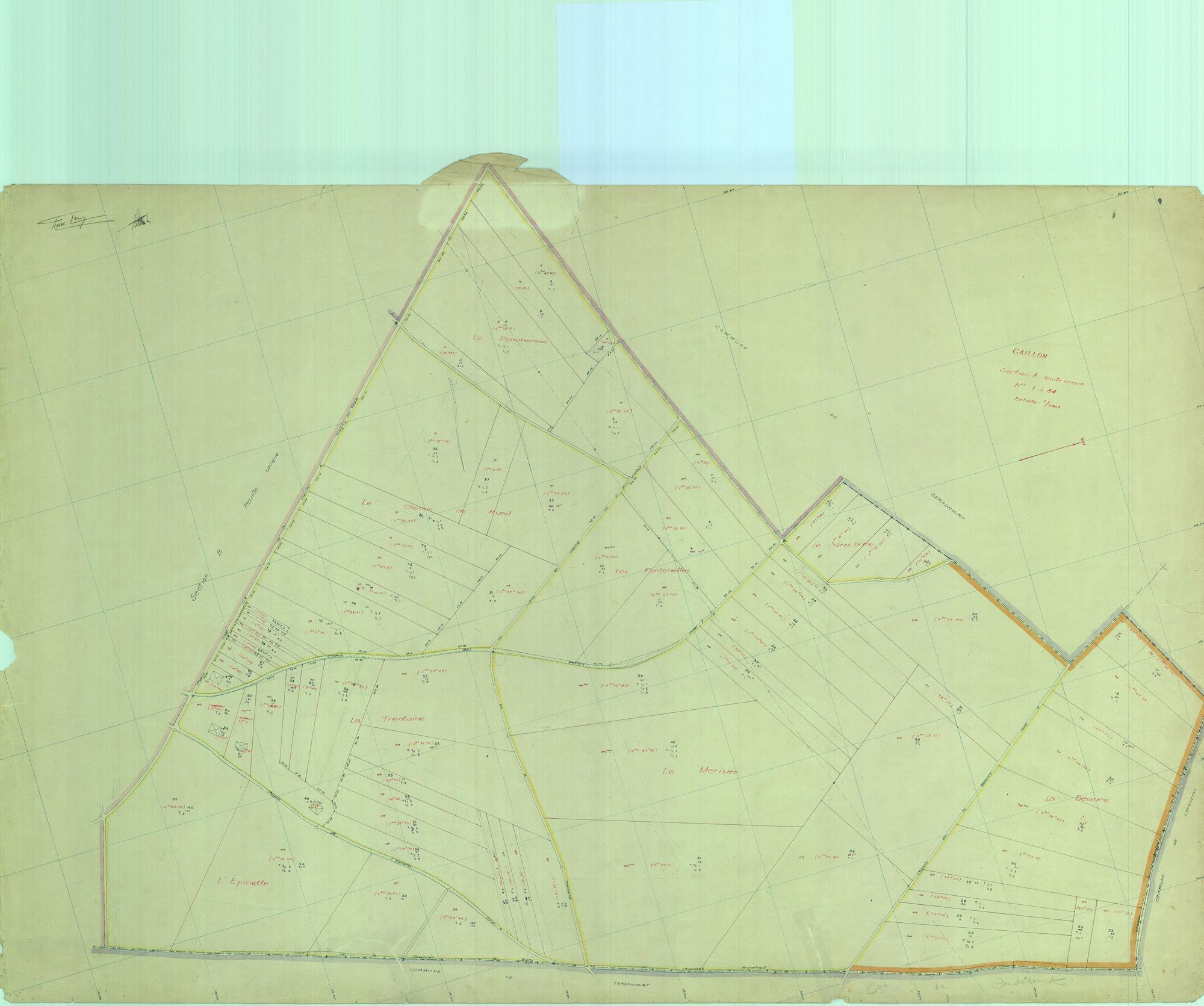 Gaillon-sur-Montcient - Plans du cadastre remembré