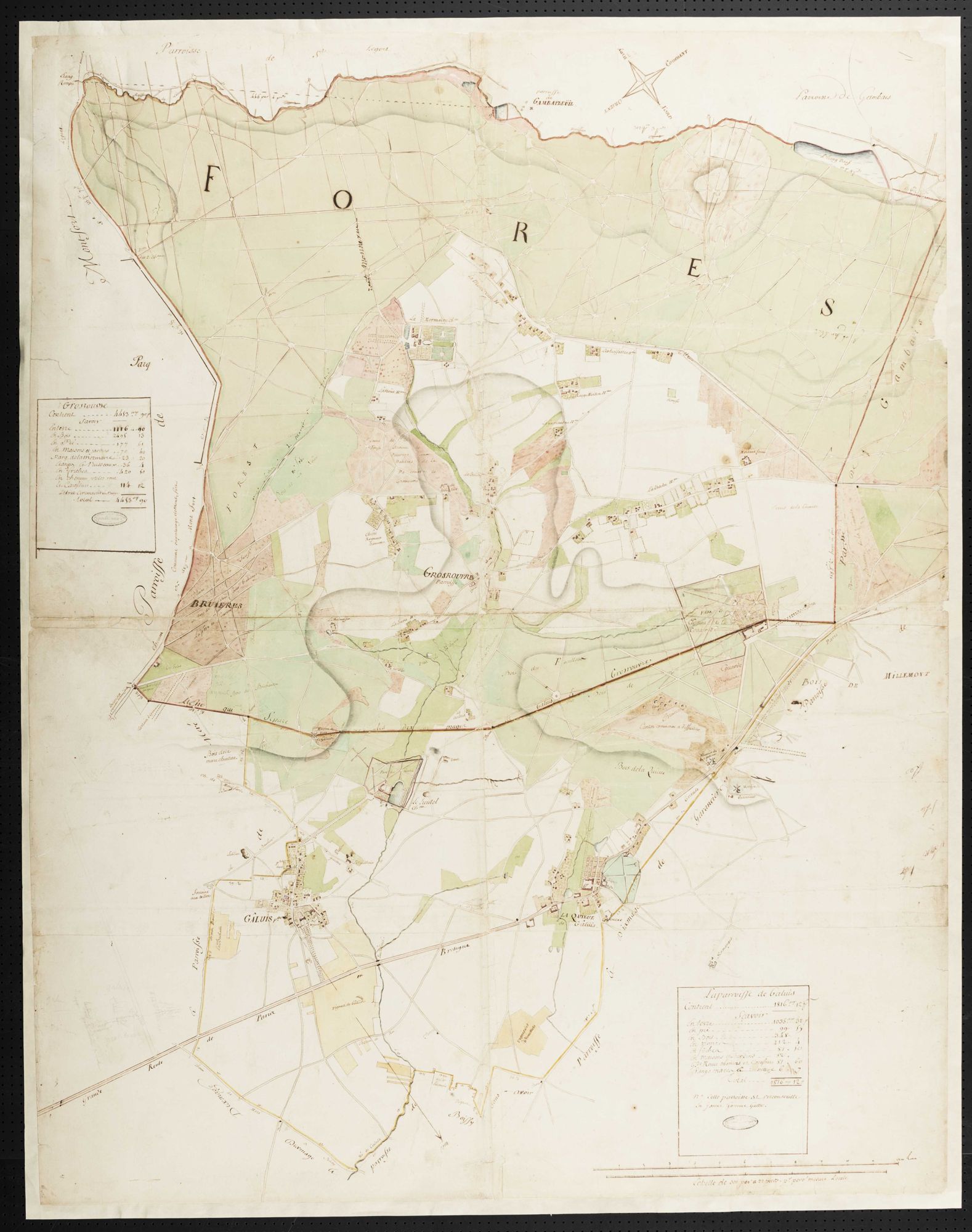 Galluis - Plan d'intendance des paroisses de Galluis et Grosrouvre