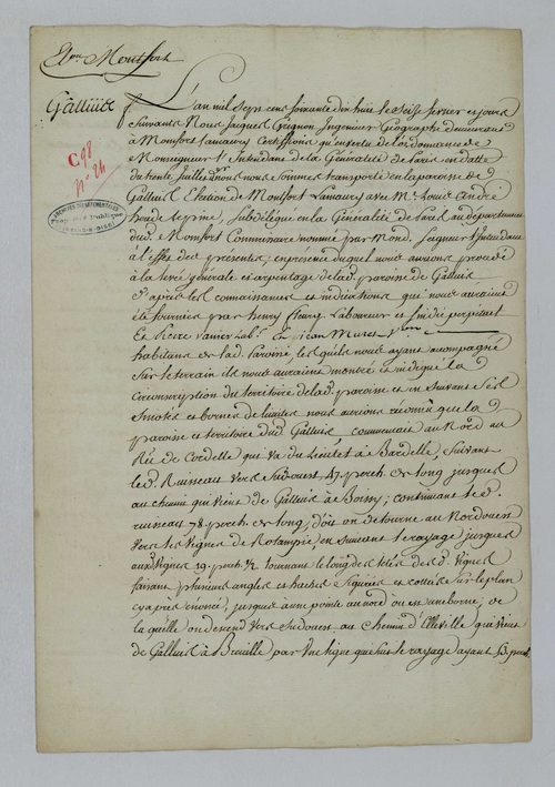 Galluis - Procès-verbal d'arpentage du territoire de la paroisse de Galluis