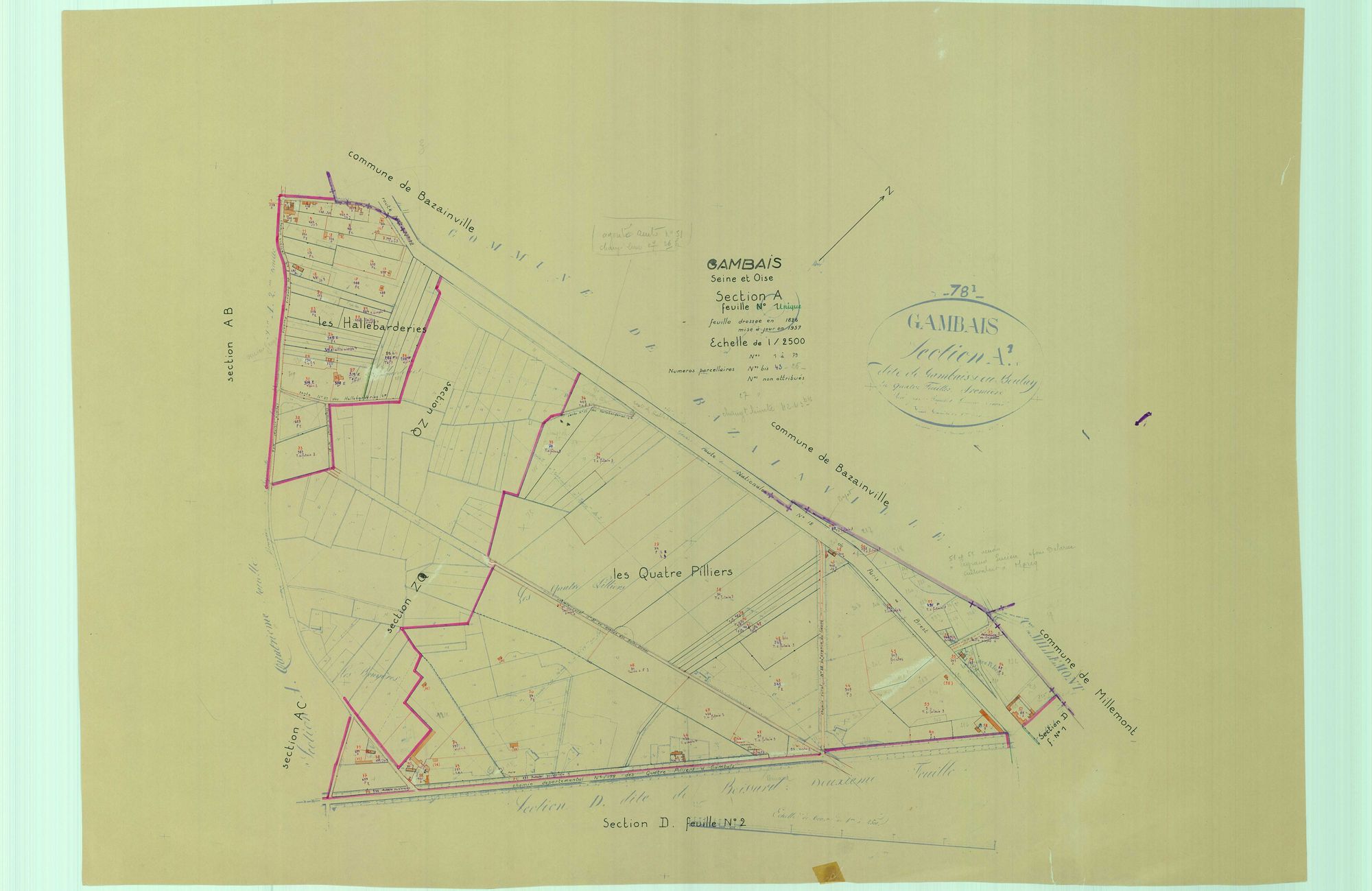 Gambais - Plans du cadastre rénové