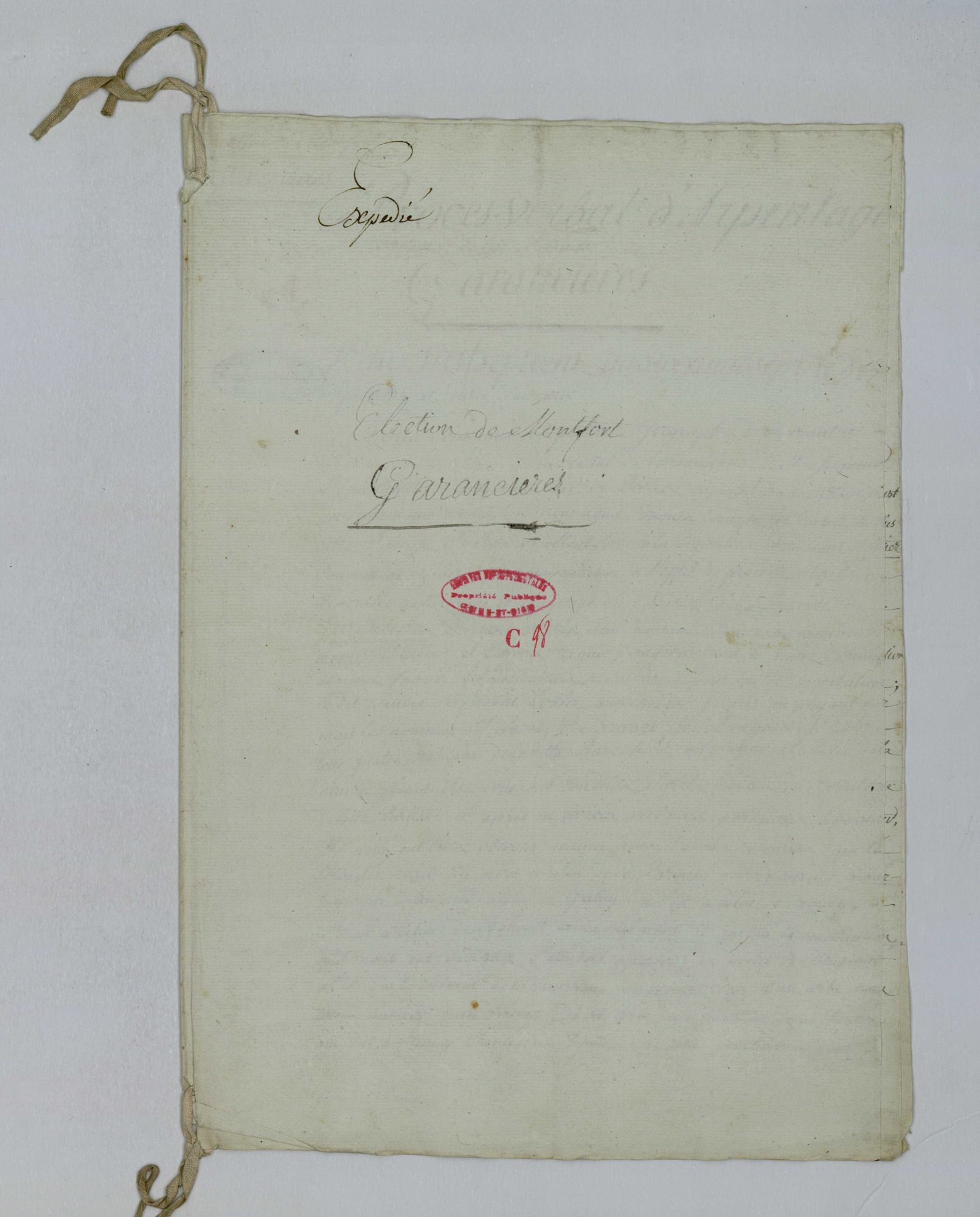 Garancières - Procès-verbal d'arpentage du territoire de la paroisse de Garancières