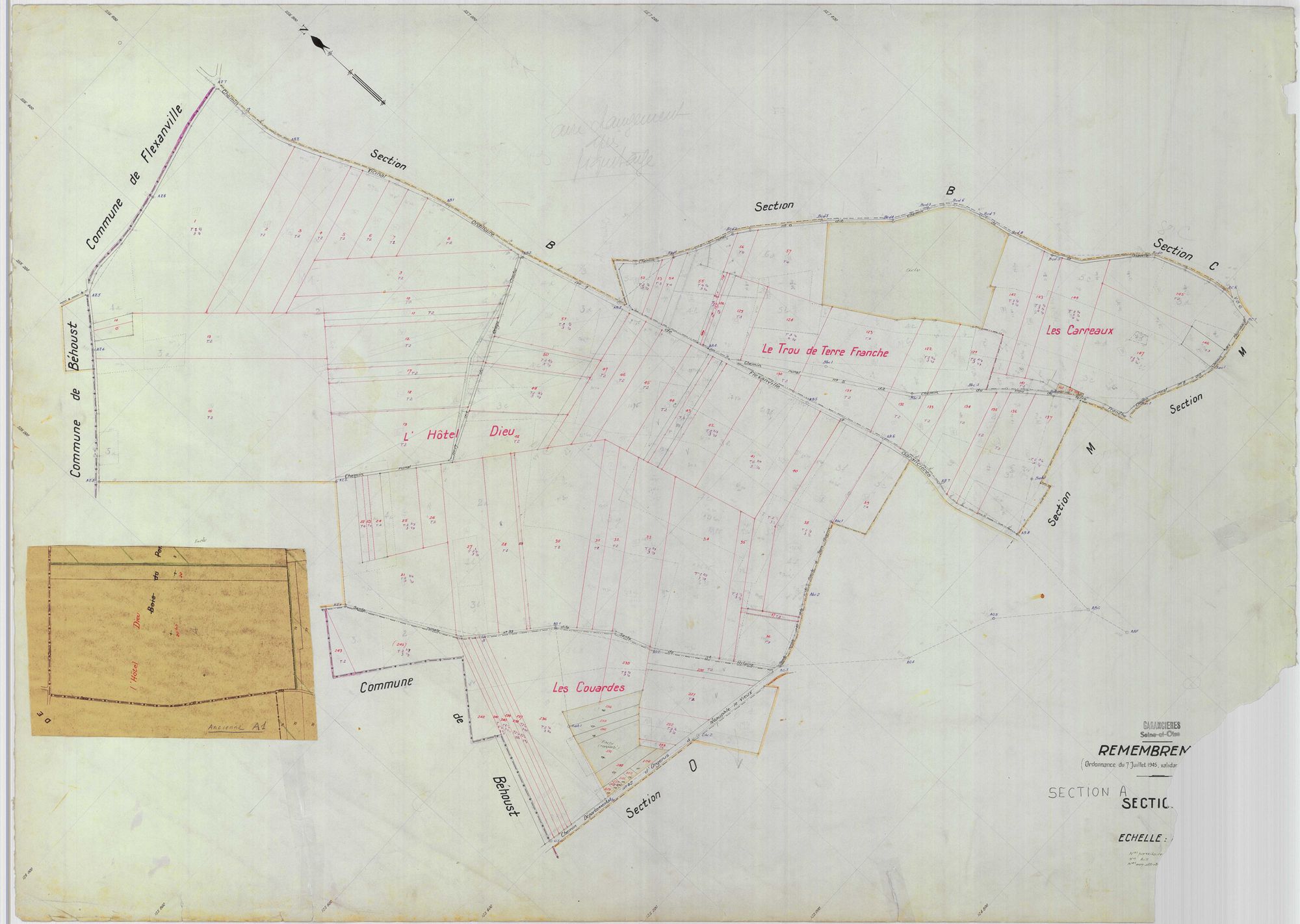 Garancières - Plans du cadastre remembré