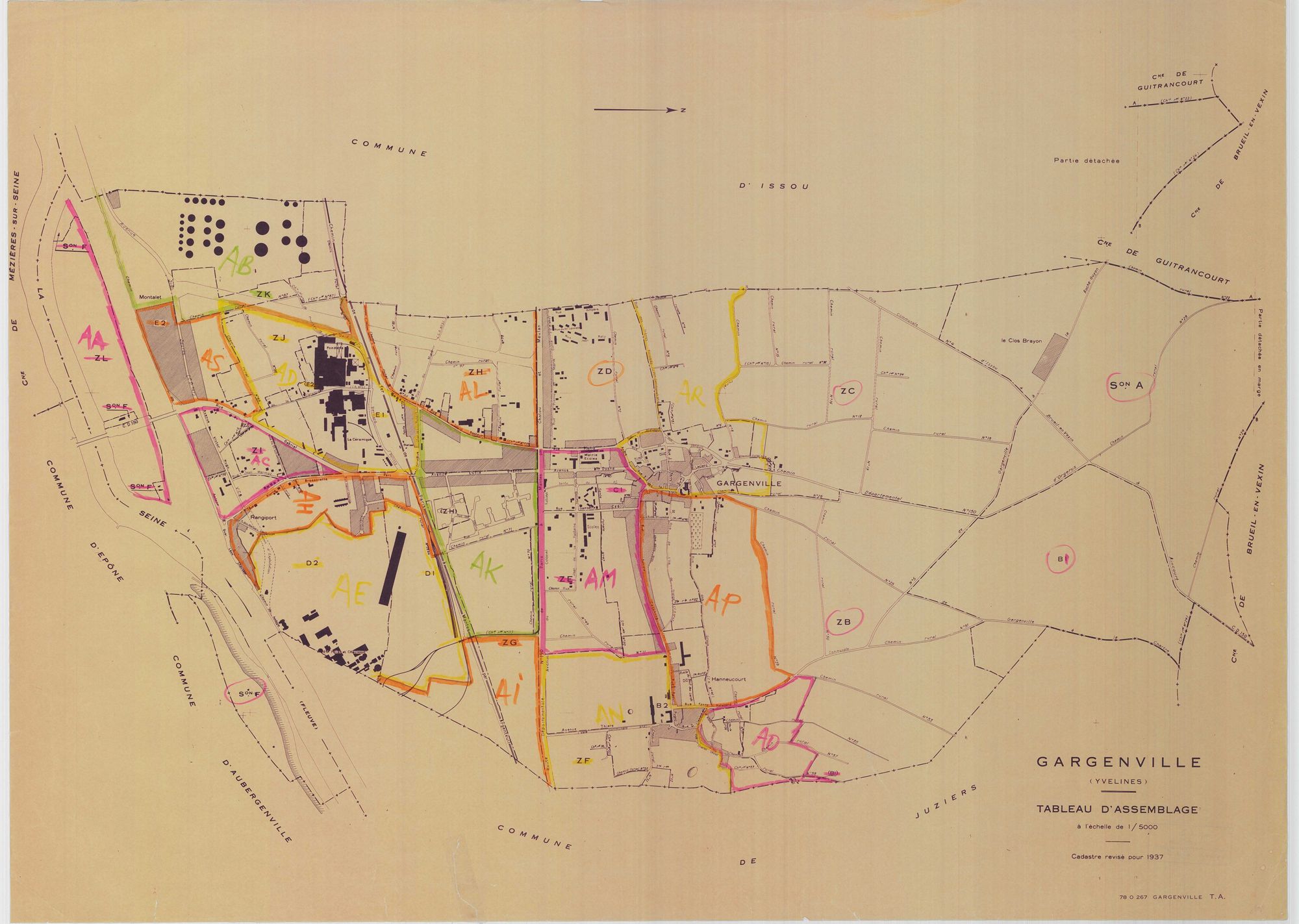 Gargenville - Plans du cadastre révisé