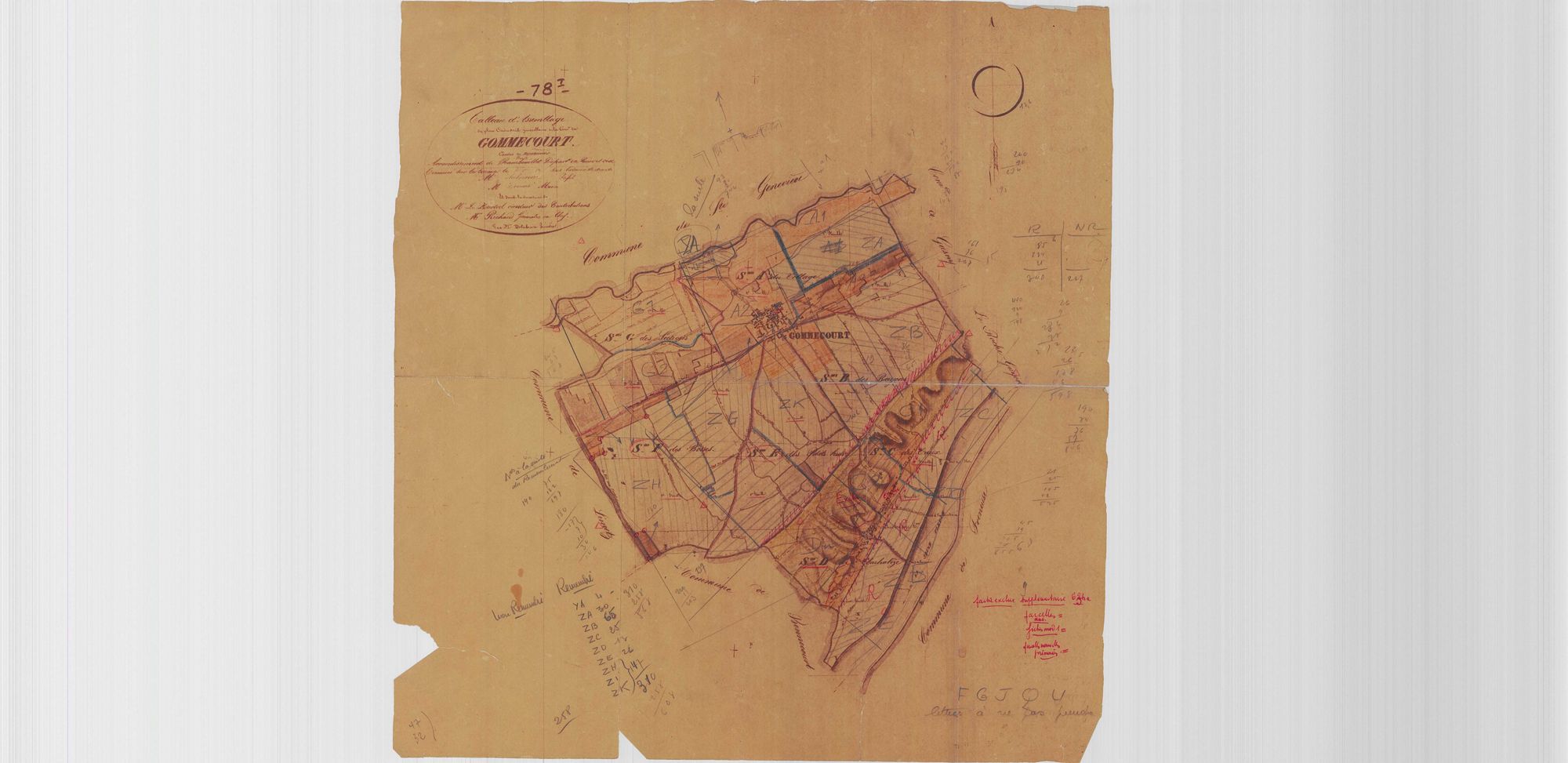 Gommecourt - Plans du cadastre remembré