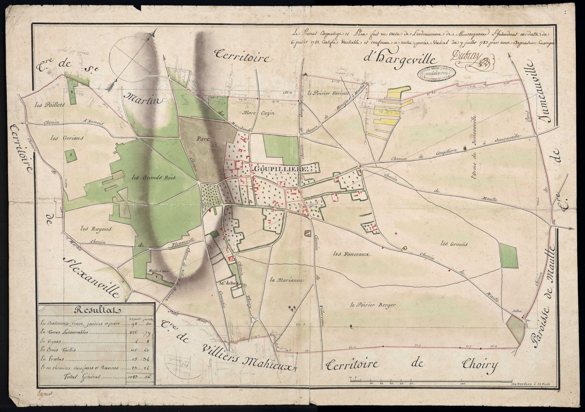 Goupillières - Plan d'intendance de la paroisse de Goupillières
