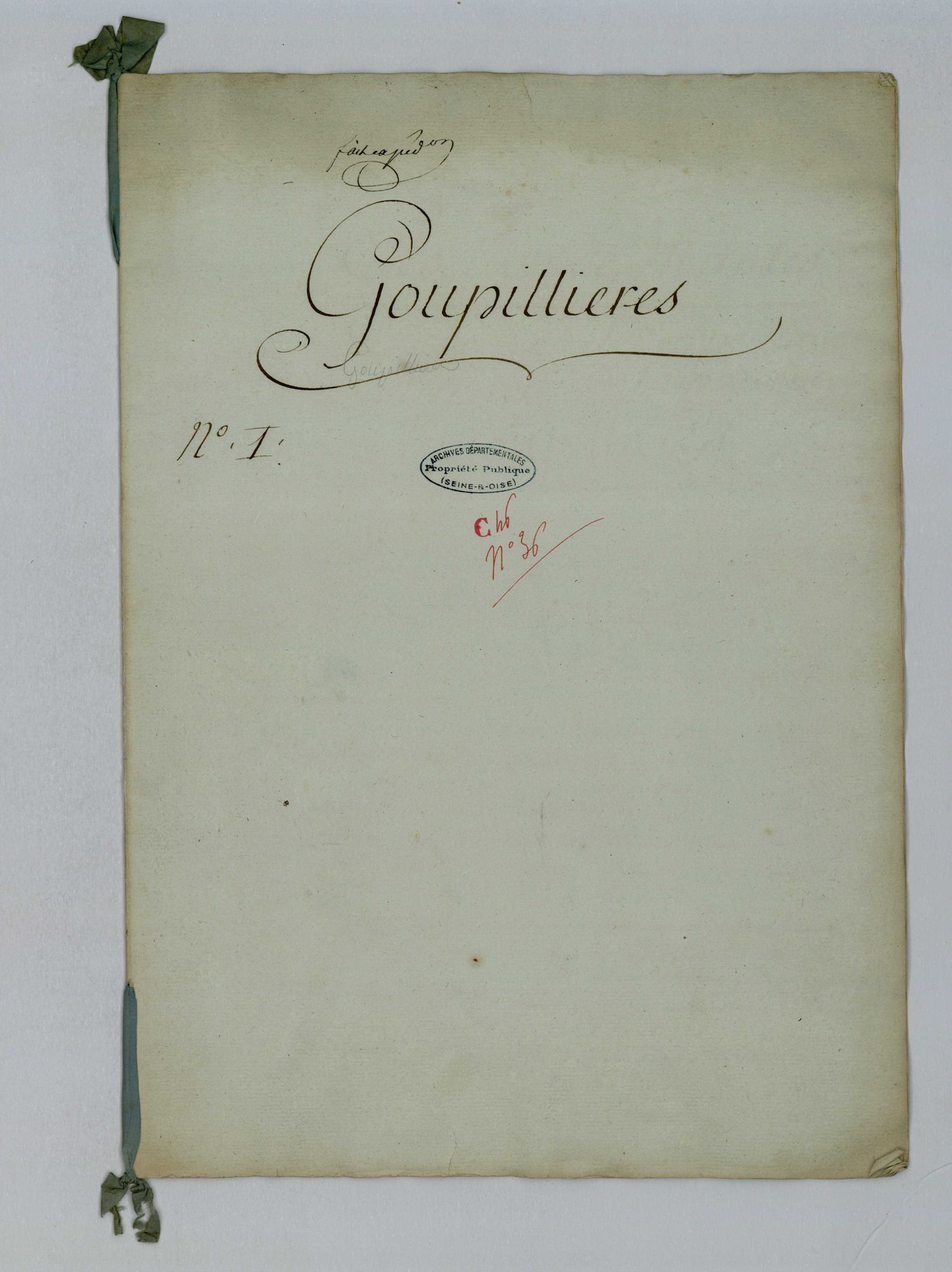 Goupillières - Procès-verbal d'arpentage du territoire de la paroisse de Goupillières