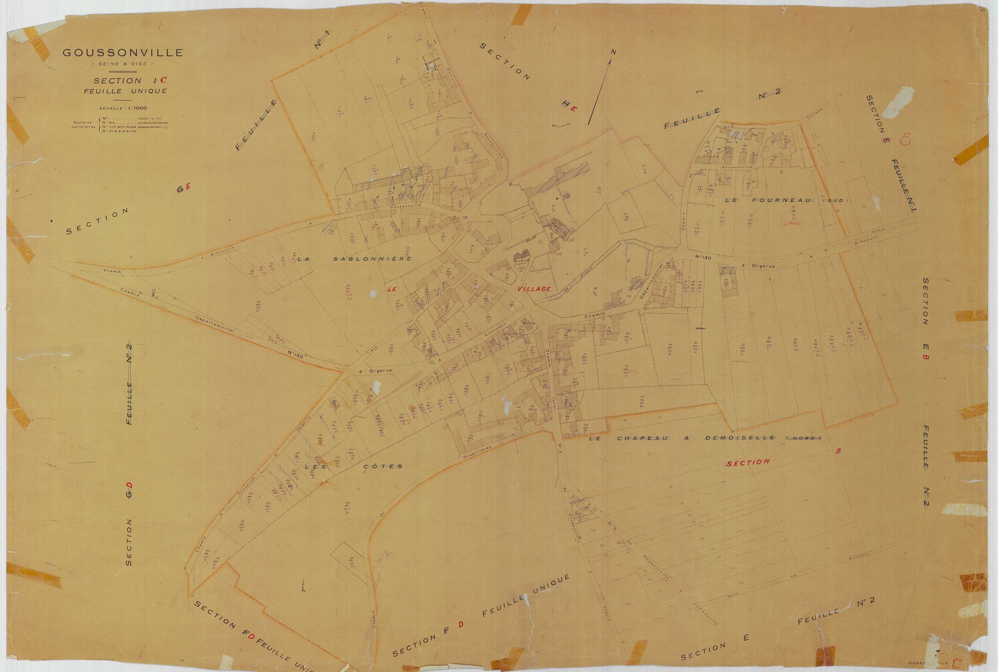 Goussonville - Plans du cadastre rénové