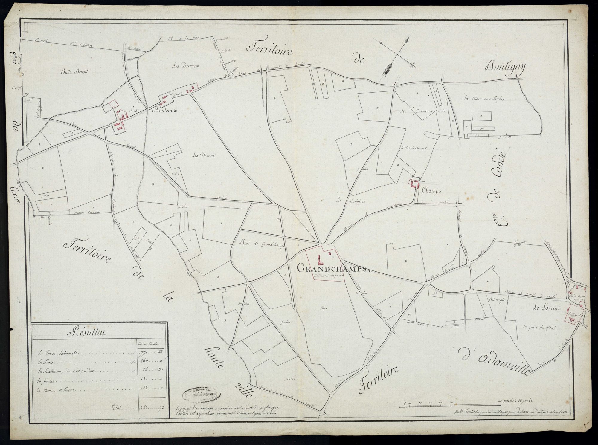 Grandchamp - Plan d'intendance de la paroisse de Grandchamp