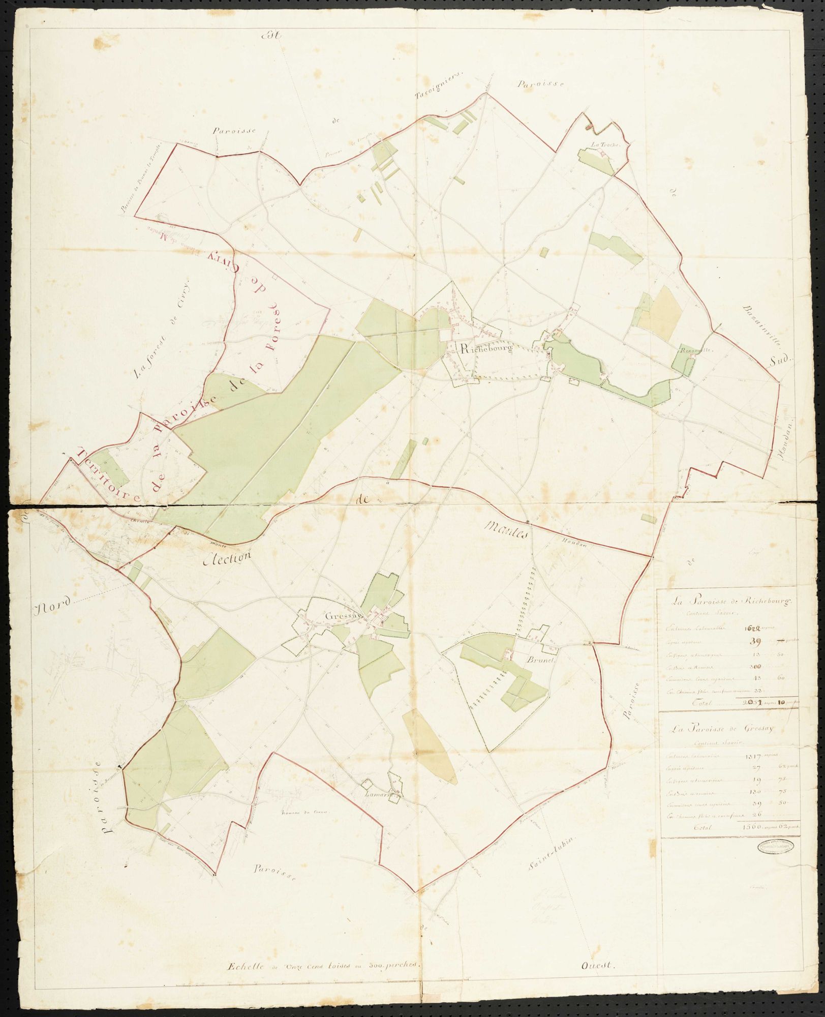 Gressey - Plan d'intendance de la paroisse de Gressey
