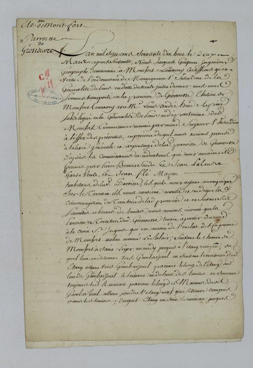Grosrouvre - Procès-verbal d'arpentage du territoire de la paroisse de Grosrouvre