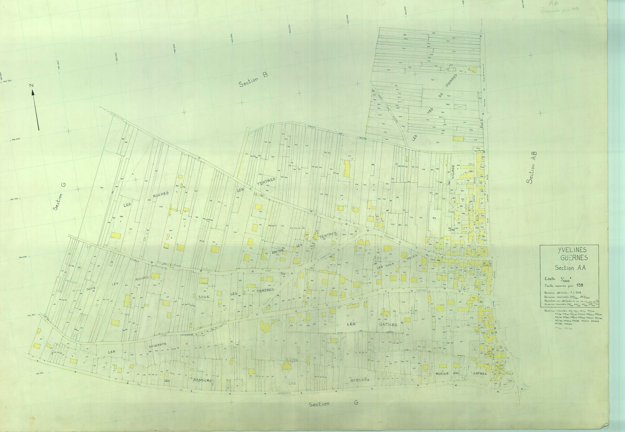 Guernes - Plans du cadastre révisé
