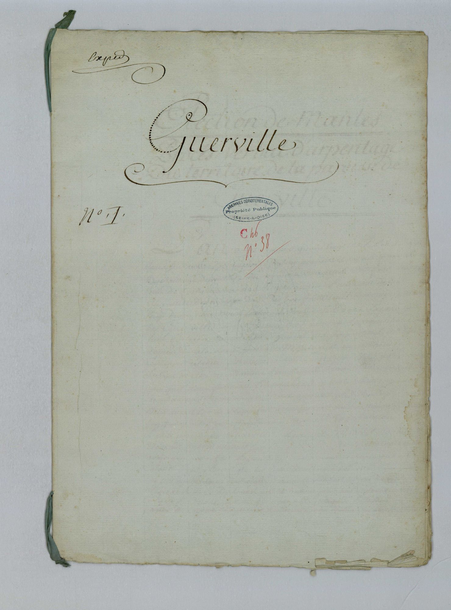 Guerville - Procès-verbal d'arpentage du territoire de la paroisse de Guerville