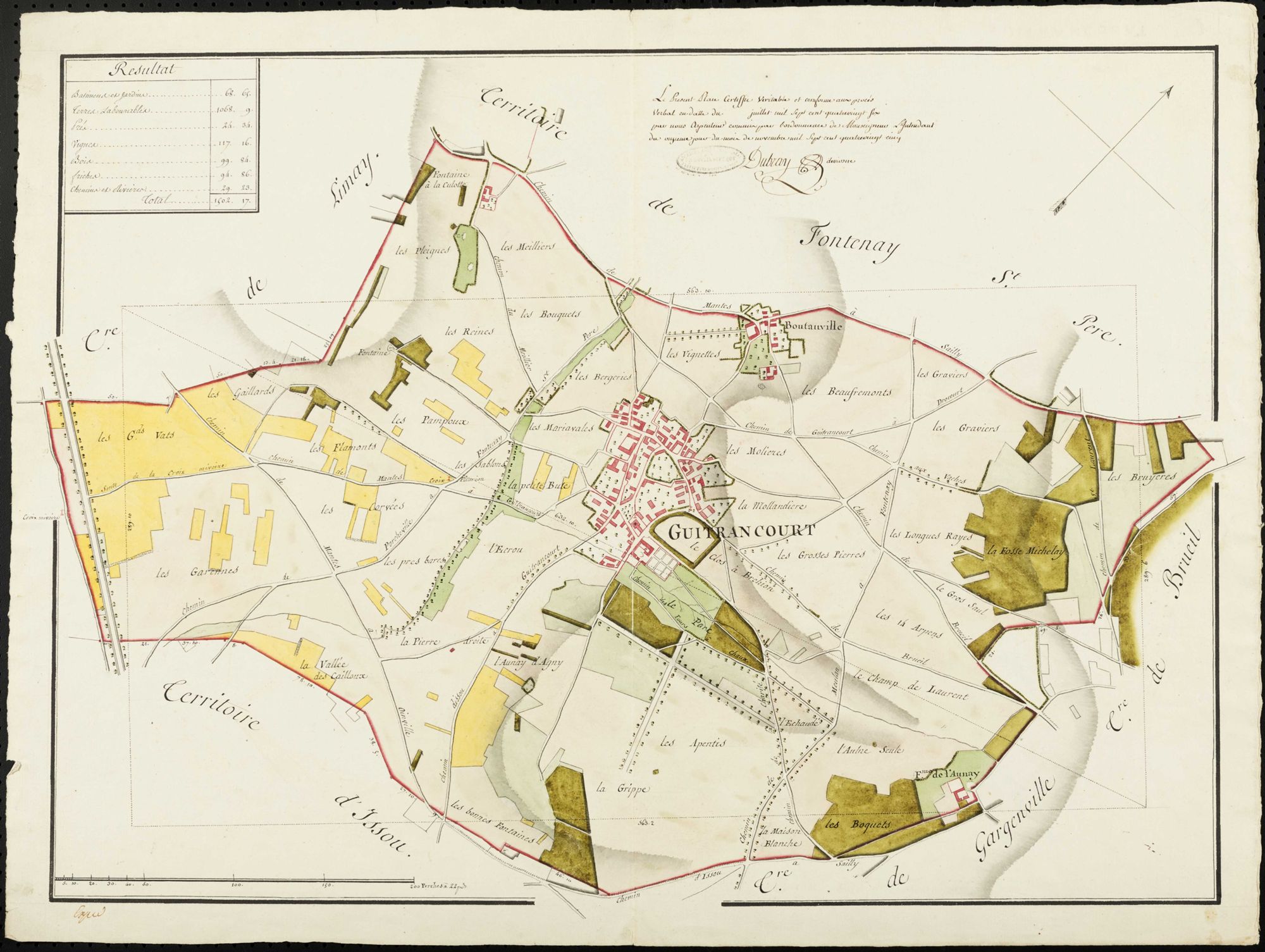 Guitrancourt - Plan d'intendance de la paroisse de Guitrancourt