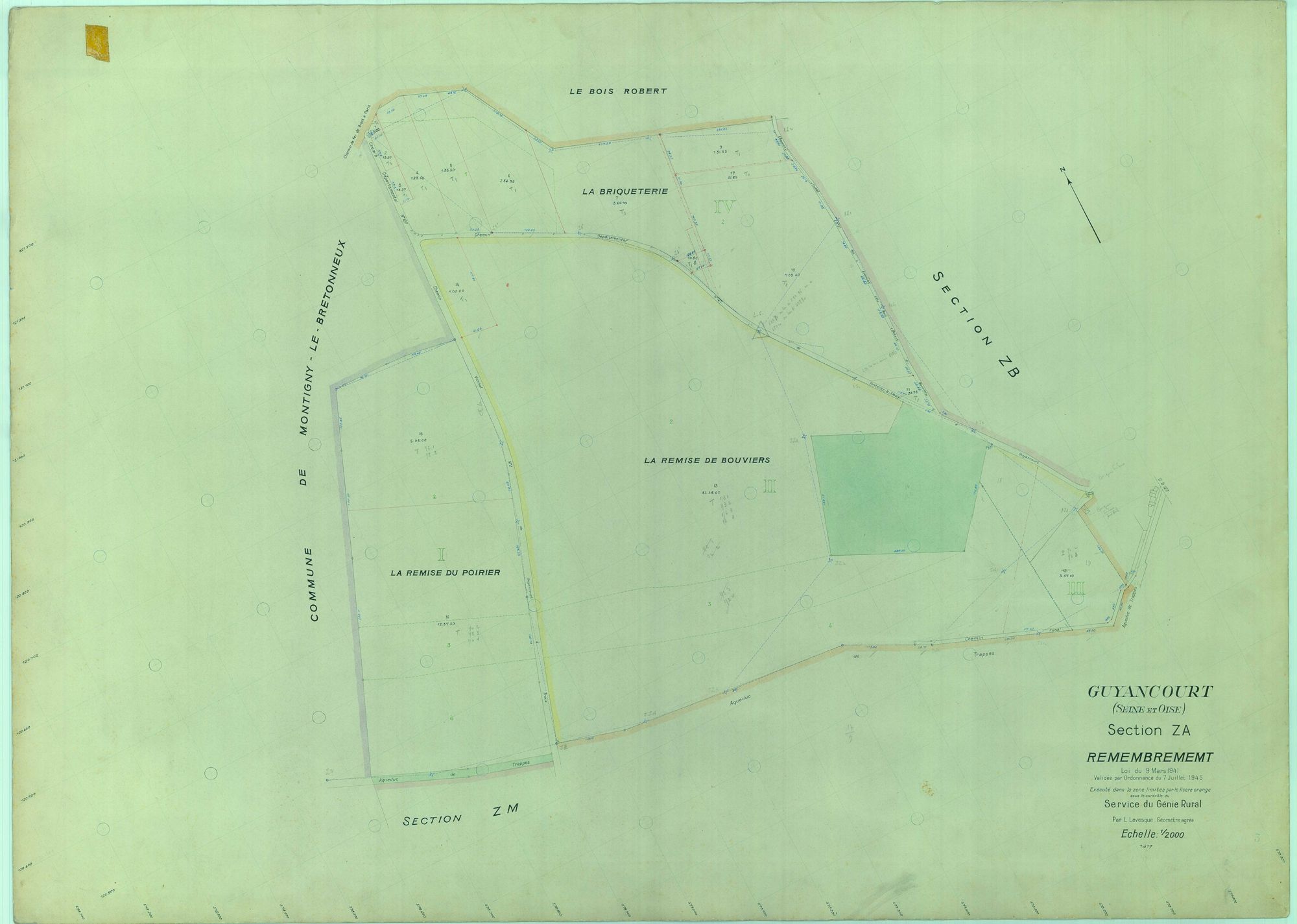 Guyancourt - Plans du cadastre remembré