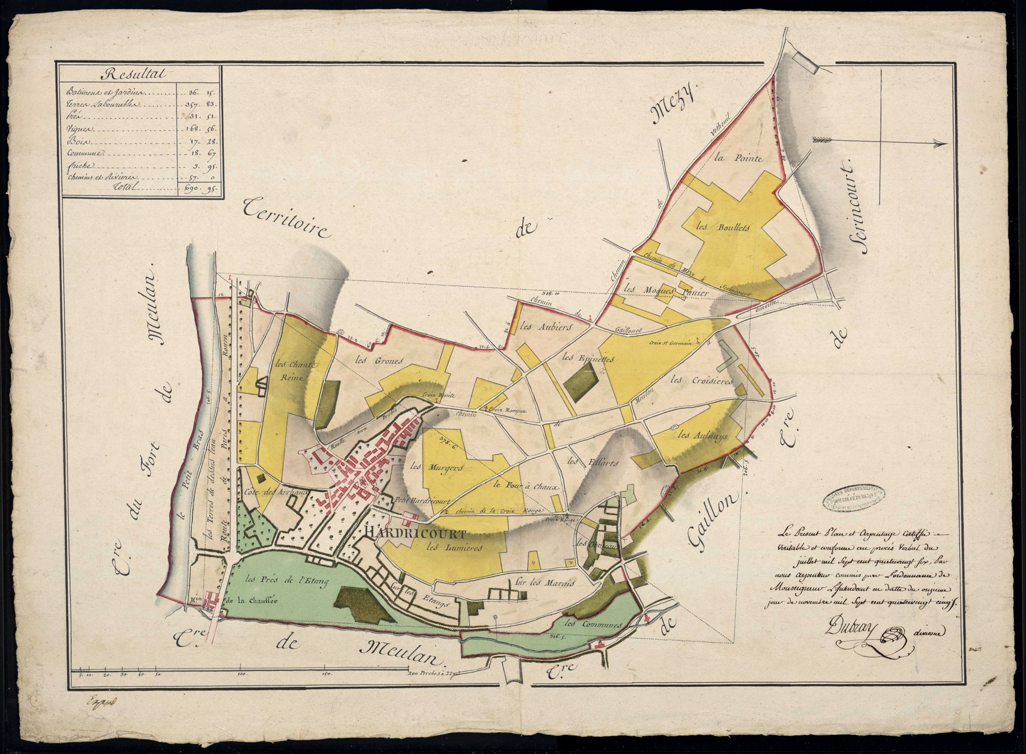 Hardricourt - Plan d'intendance de la paroisse d'Hardricourt