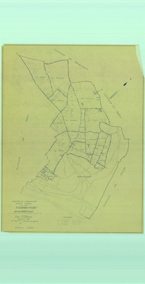 Hardricourt - Plans du cadastre remembré
