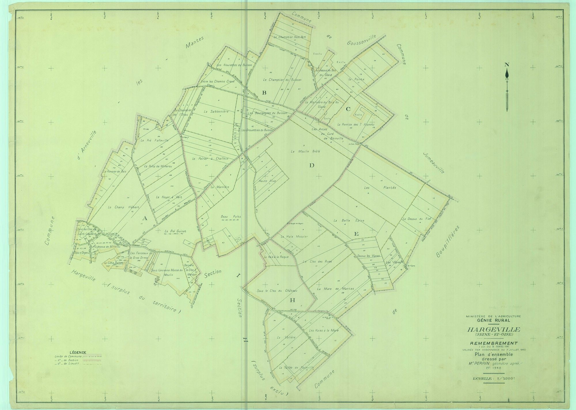 Hargeville - Plans du cadastre remembré