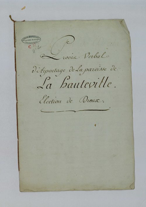 La Hauteville - Procès-verbal d'arpentage du territoire de la paroisse de La Hauteville