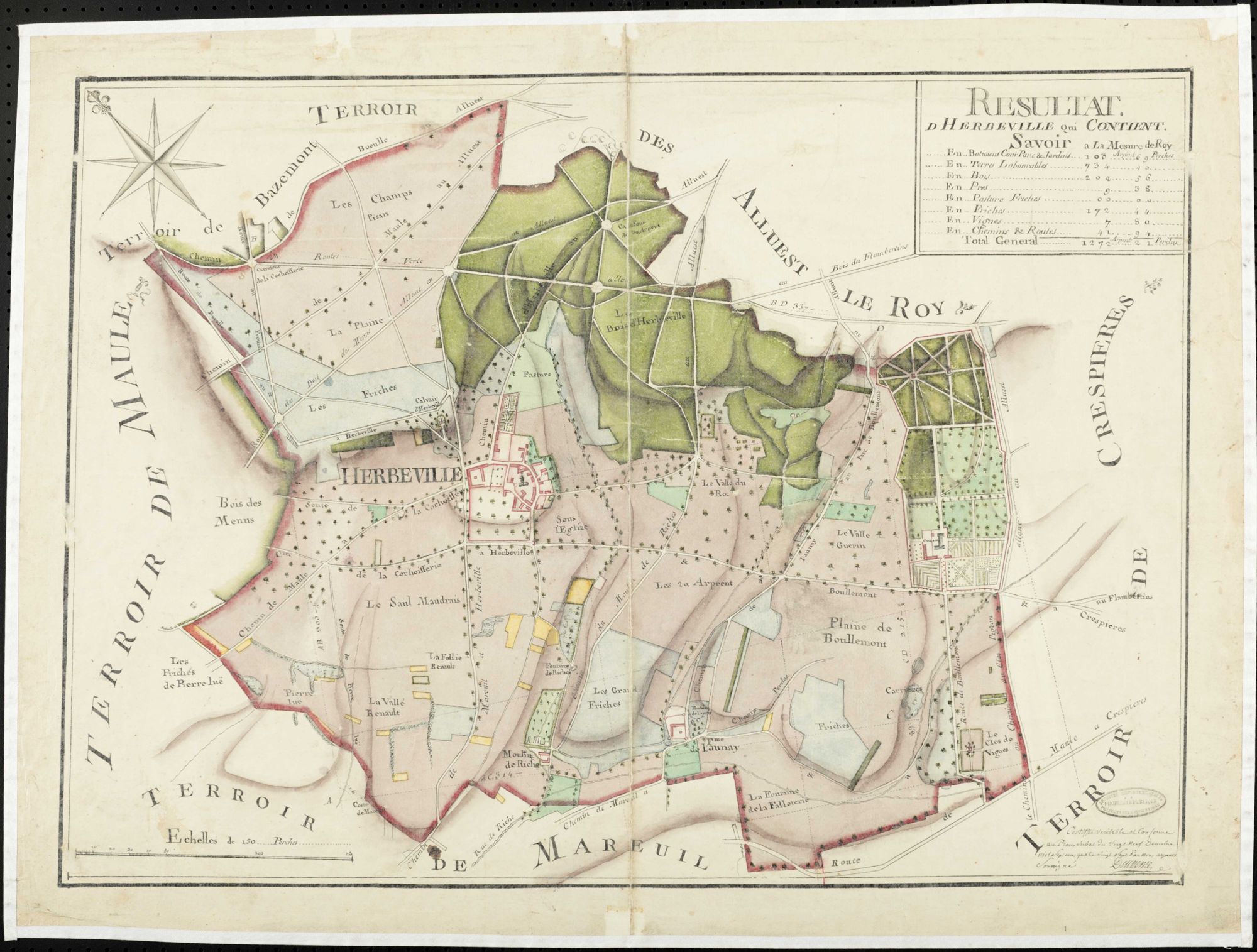 Herbeville - Plan d'intendance de la paroisse d'Herbeville