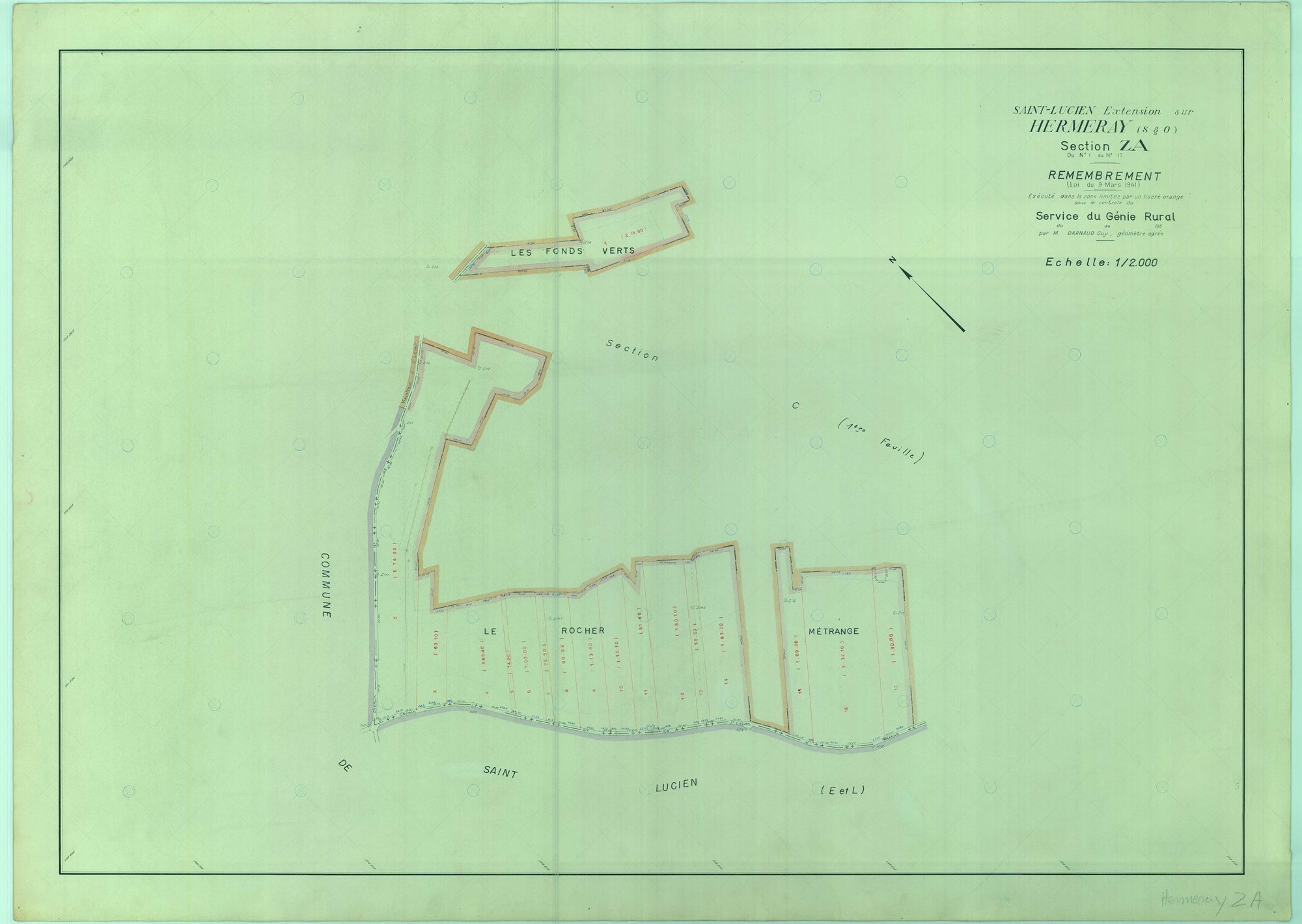 Hermeray - Plans du cadastre remembré