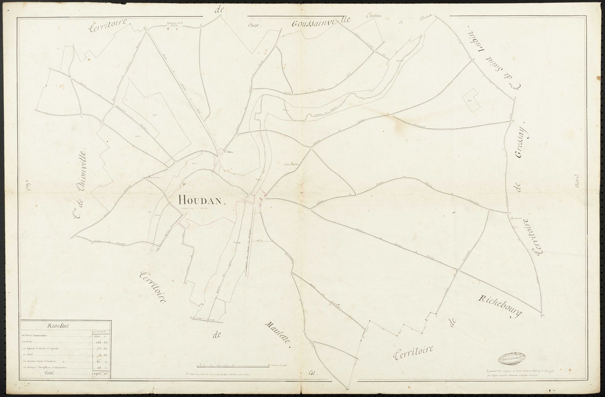 Houdan - Plan d'intendance de la paroisse de Houdan