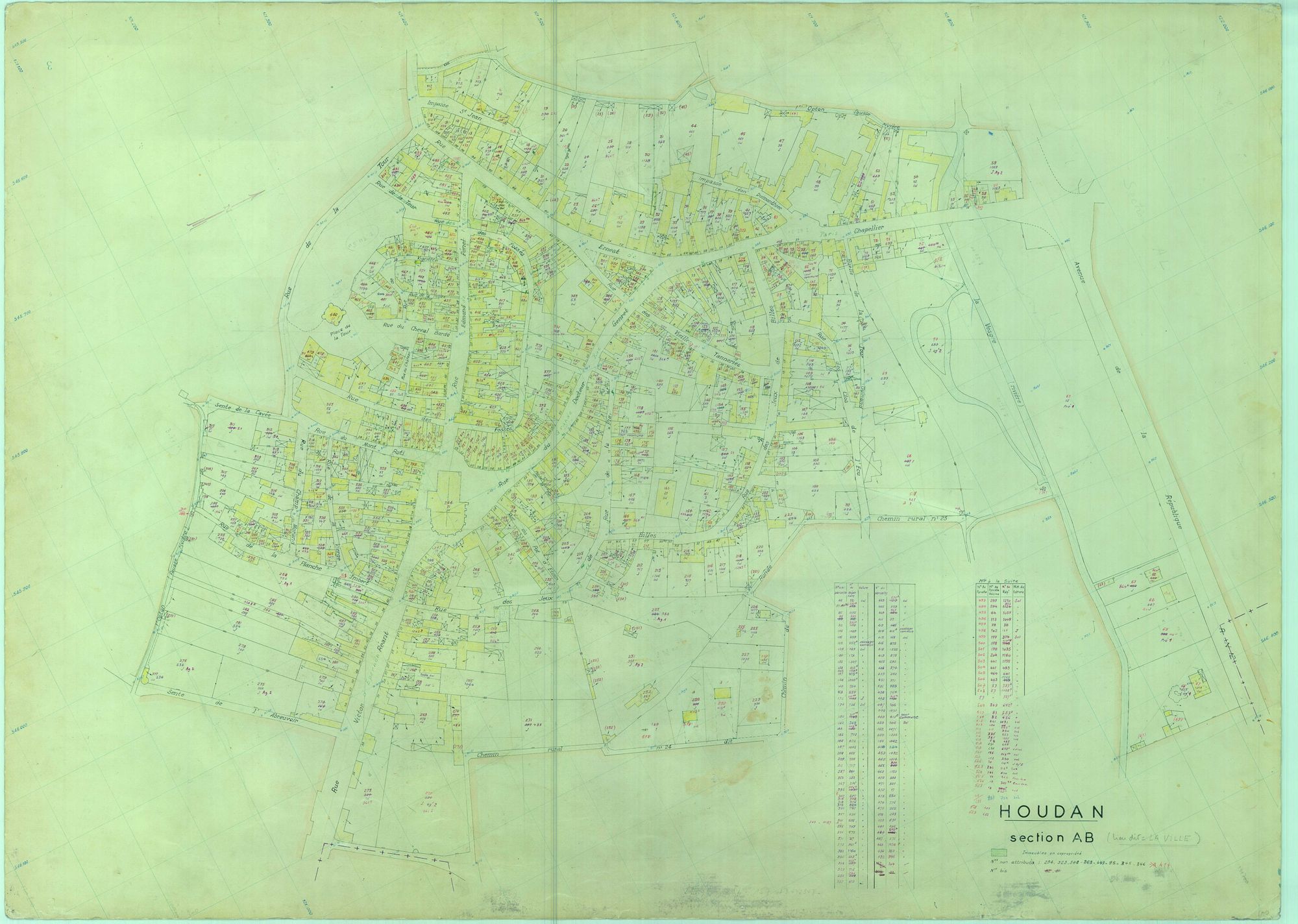Houdan - Plans du cadastre révisé