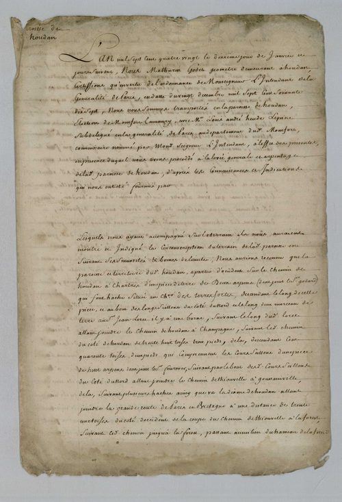 Houdan - Procès-verbal d'arpentage du territoire de la paroisse de Houdan