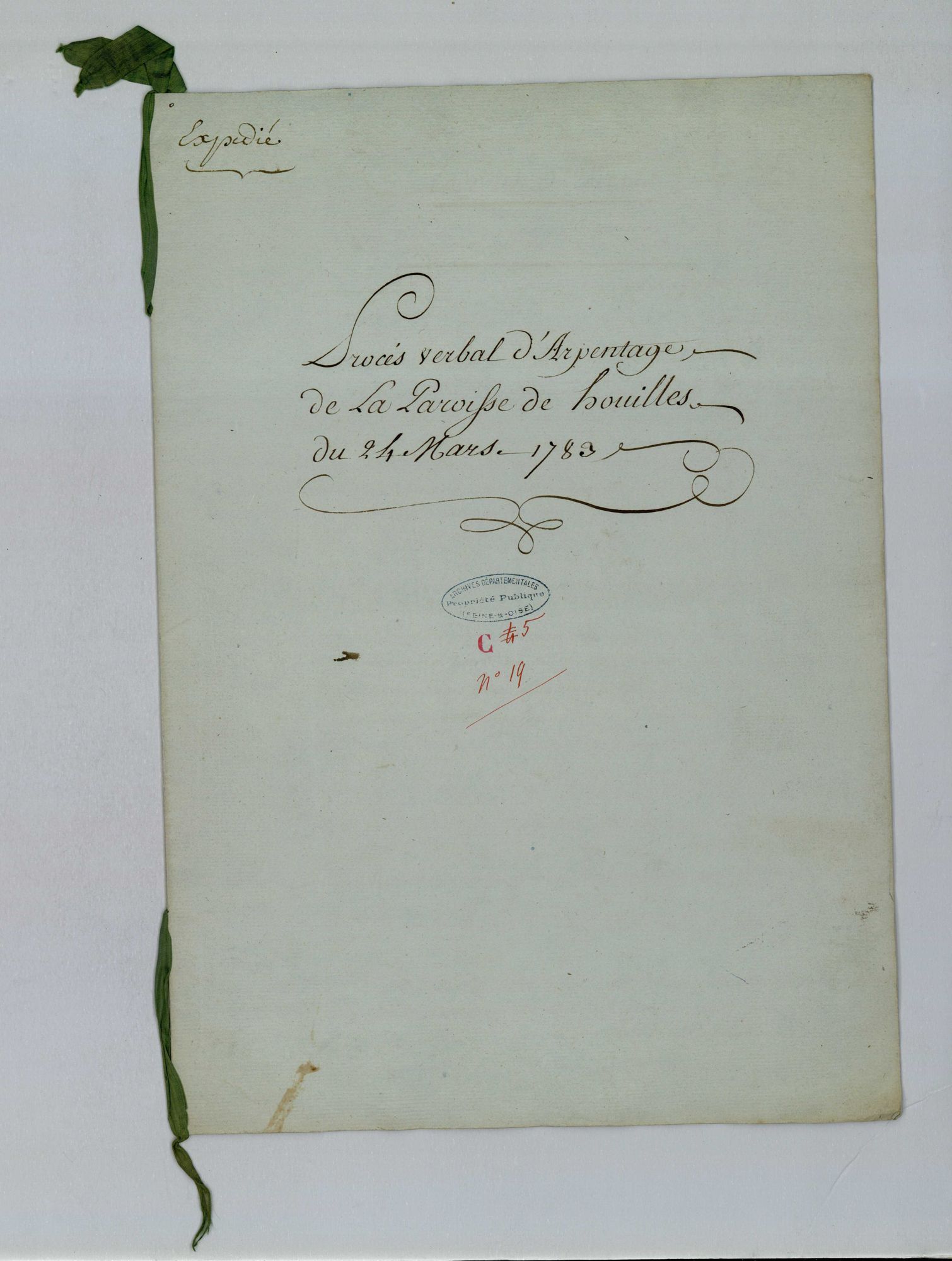 Houilles - Procès-verbal d'arpentage du territoire de la paroisse de Houilles