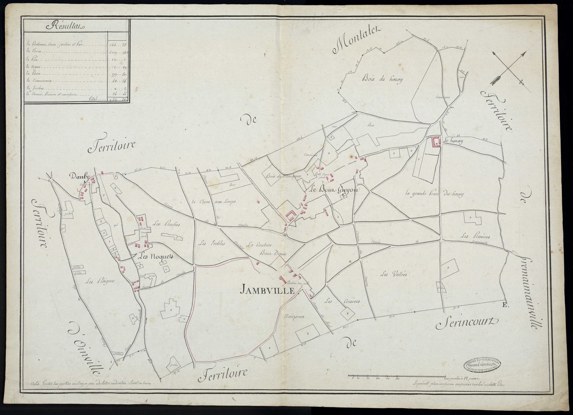 Jambville - Plan d'intendance de la paroisse de Jambville