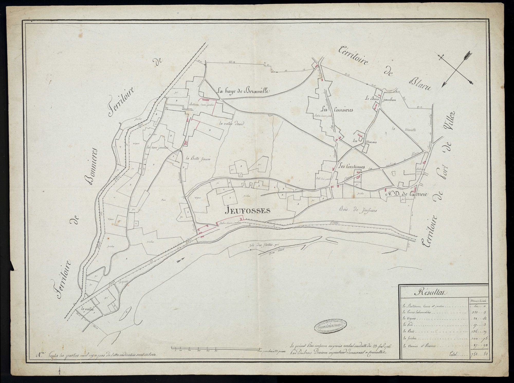 Jeufosse - Plan d'intendance de la paroisse de Jeufosse