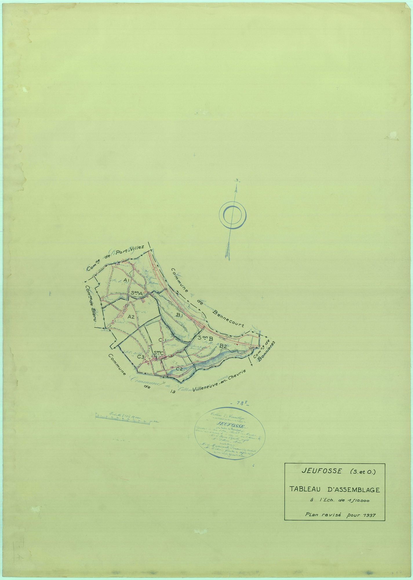Jeufosse - Plans du cadastre rénové