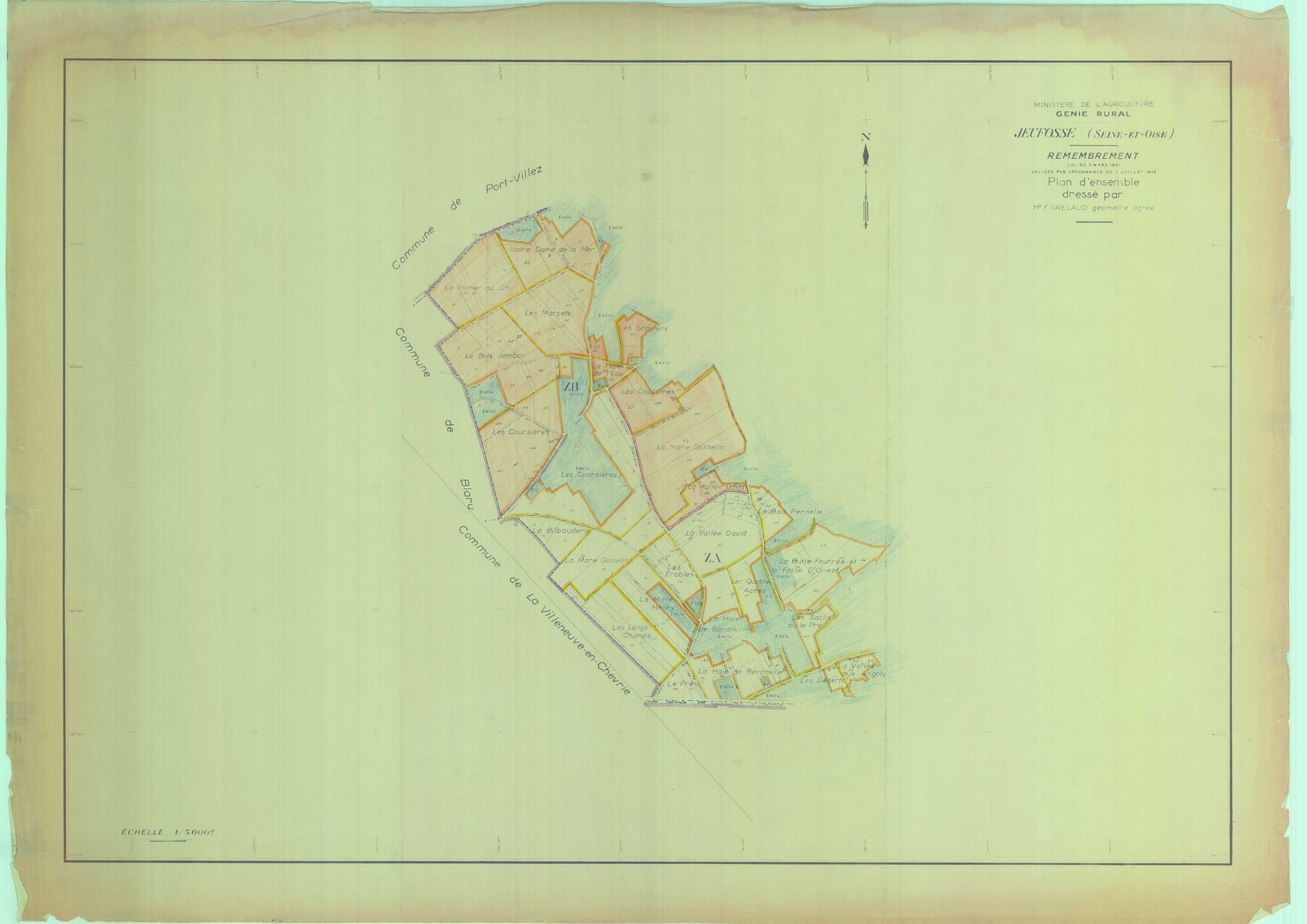 Jeufosse - Plans du cadastre remembré