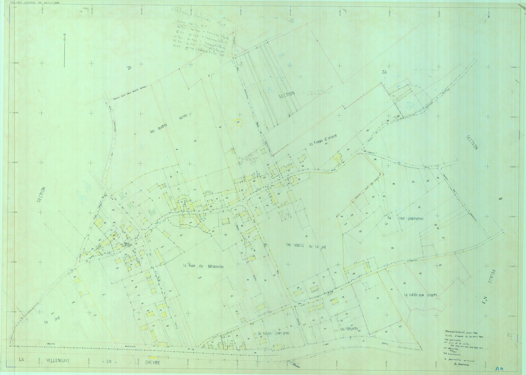 Jeufosse - Plans du cadastre révisé