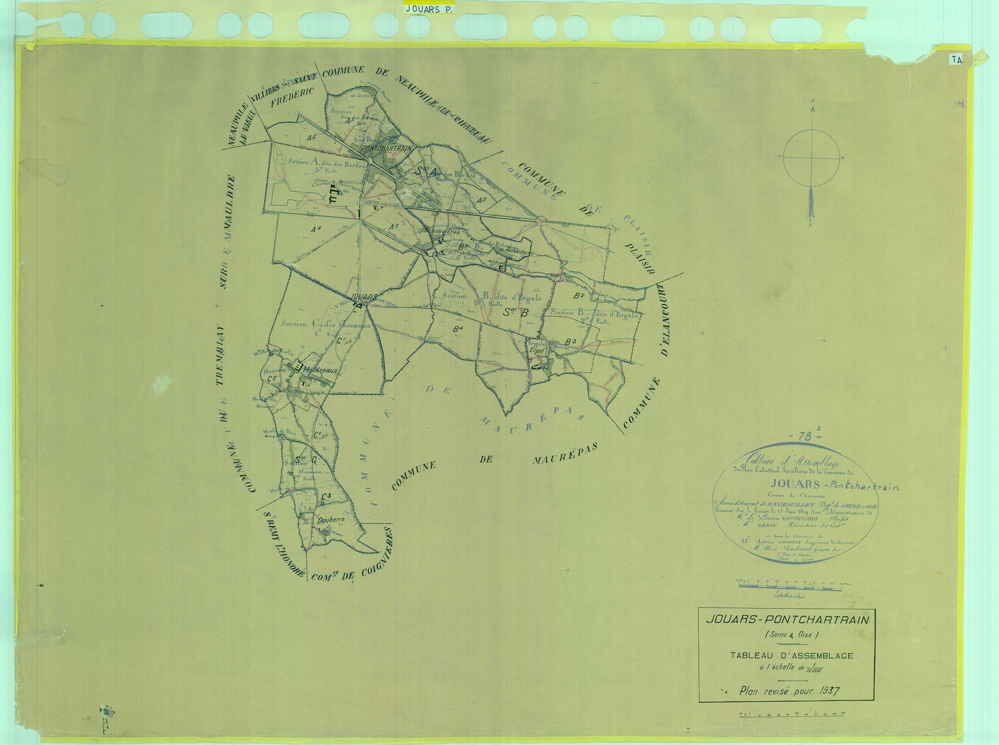 Jouars-Pontchartrain - Plans du cadastre rénové