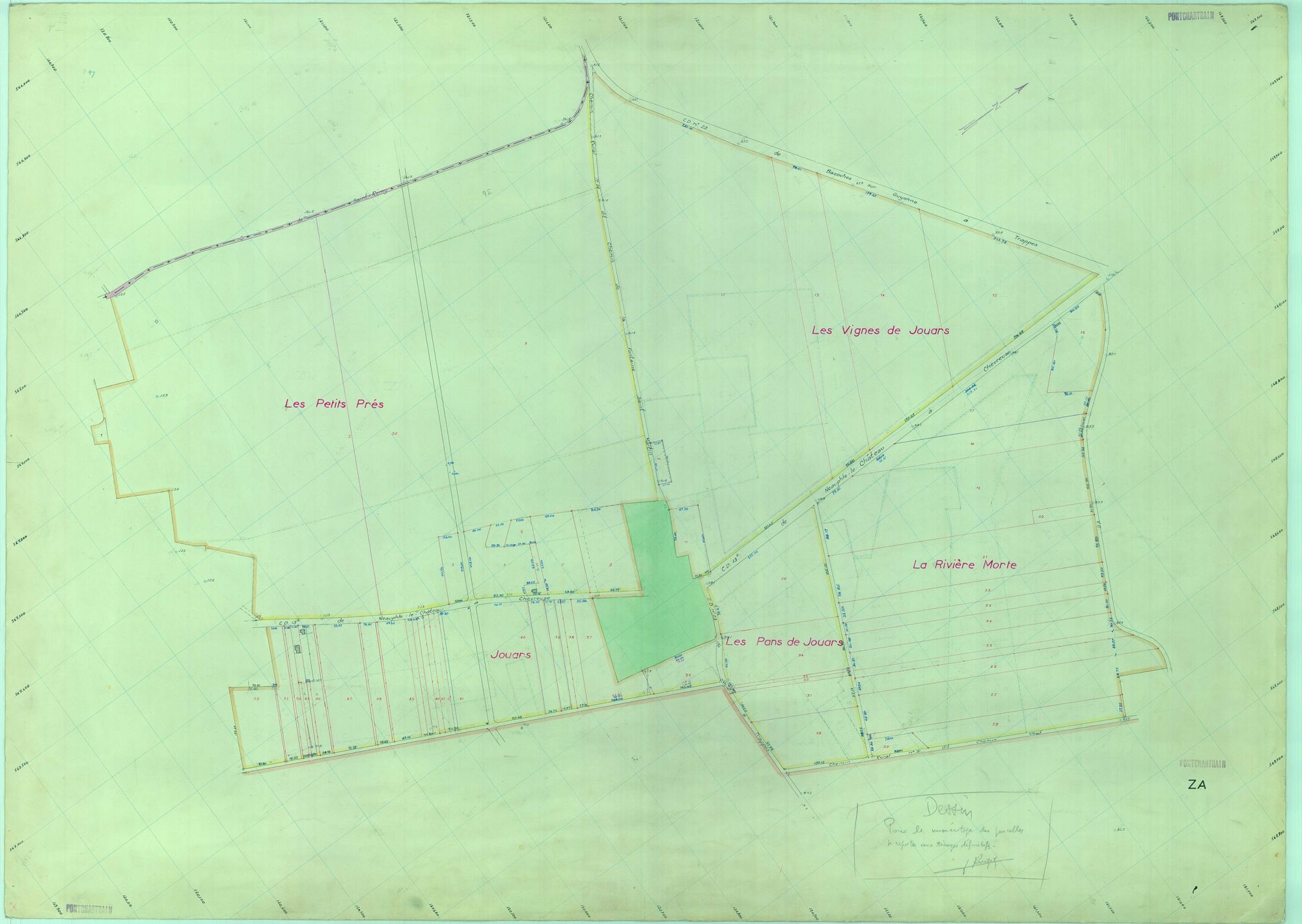 Jouars-Pontchartrain - Plans du cadastre remembré