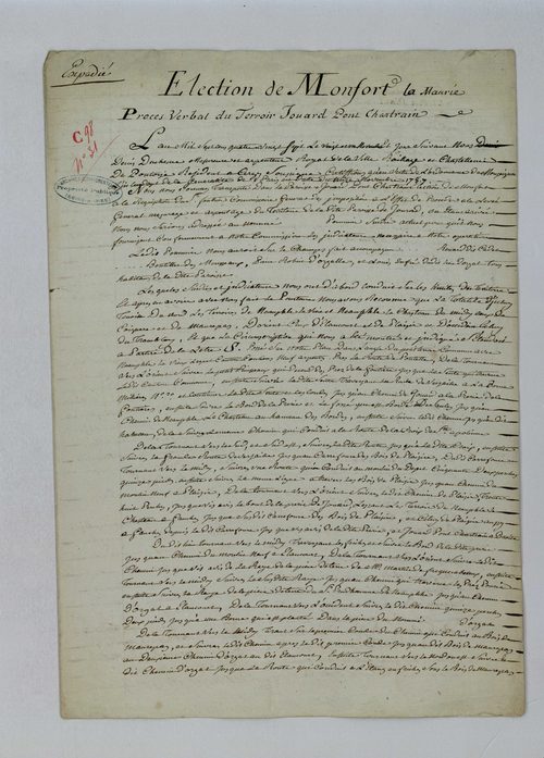 Jouars-Pontchartrain - Procès-verbal d'arpentage du territoire de la paroisse de Jouars-Pontchartrain