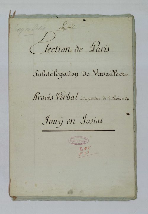 Jouy-en-Josas - Procès-verbal d'arpentage du territoire de la paroisse de Jouy-en-Josas