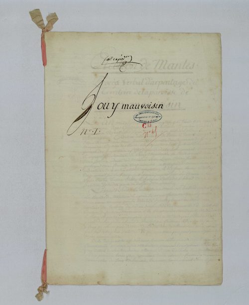 Jouy-Mauvoisin - Procès-verbal d'arpentage du territoire de la paroisse de Jouy-Mauvoisin